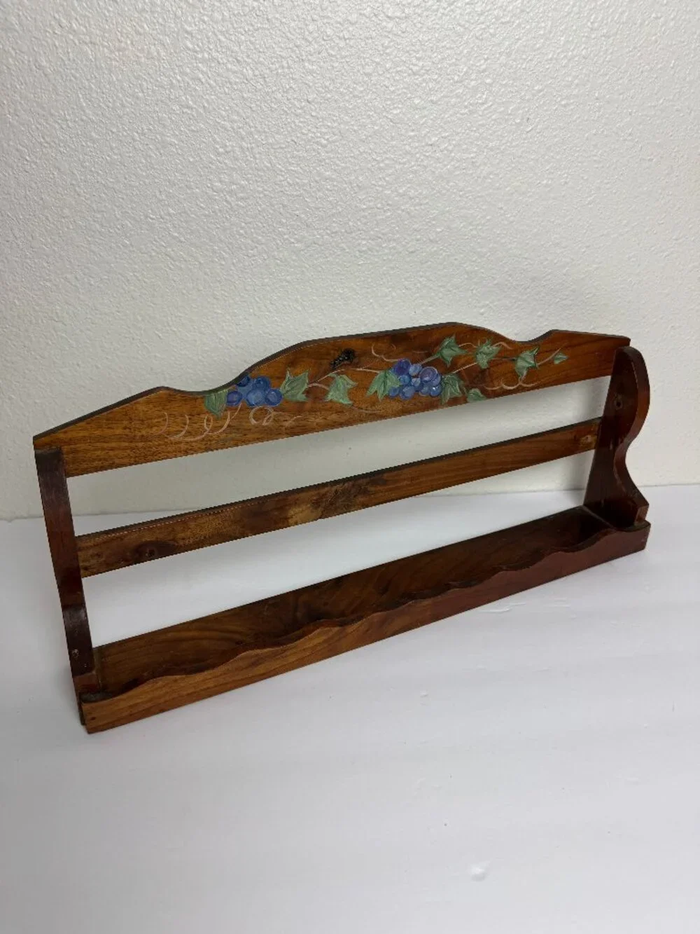 Vintage Wooden Shelf Spice Rack Display Shabby Chic Farmhouse Cottagecore